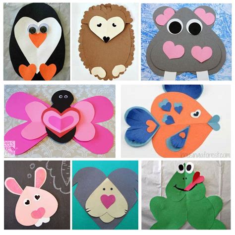 Super Cute And Fun Heart Animal Crafts Kids Can Make Animal Crafts For