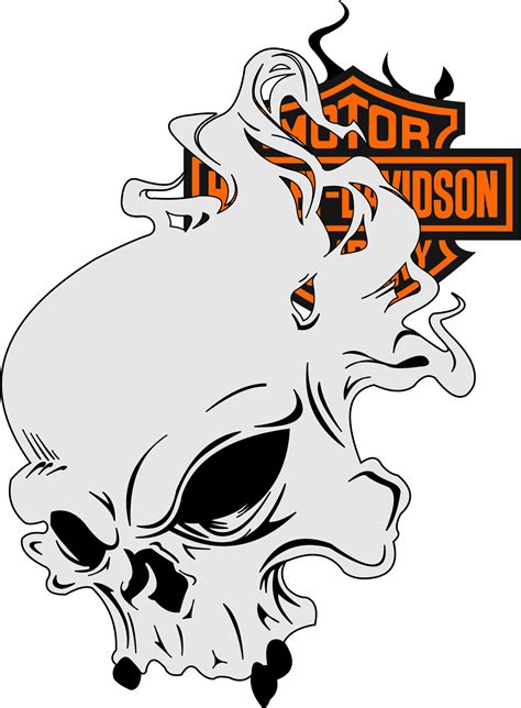 Harley Davidson Smokin Skull Logo Png Harley Davidson Artwork