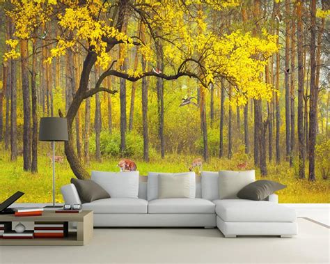 Beibehang Custom Wallpaper Beautiful Scenery Forest Woods Trail Tv