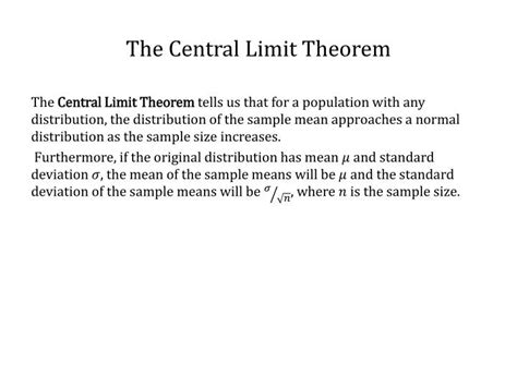 PPT - The Central Limit Theorem PowerPoint Presentation, free download ...