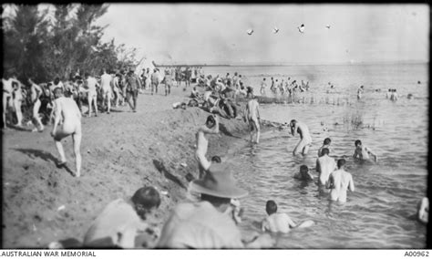Australian Soldiers Bathing Naked In The Lake Australian War Memorial