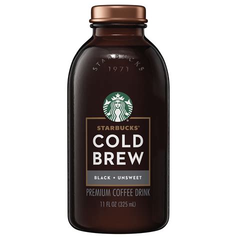 Starbucks Cold Brew Black Unsweetened Coffee 11 Oz Glass Bottle