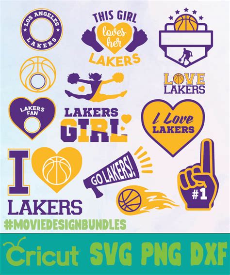 In addition, all trademarks and usage rights belong to the related institution. LOS ANGELES LAKERS NBA BUNDLE SVG, PNG, DXF - Movie Design ...