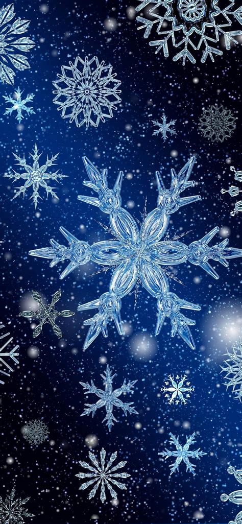 Download Crystal Snowflakes Winter Iphone Wallpaper