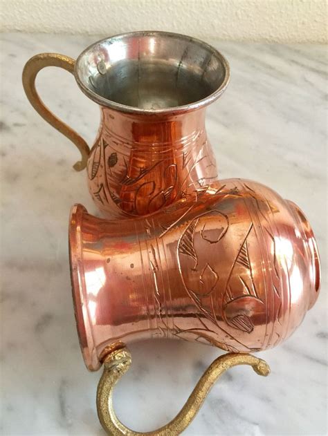 Vintage Turkish Copper Mugs Etsy Turkish Copper Copper Mugs