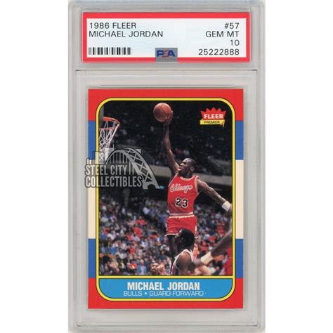 Michael Jordan 1986 87 Fleer Basketball Rookie Card Rc 57 Psa Gem Mint