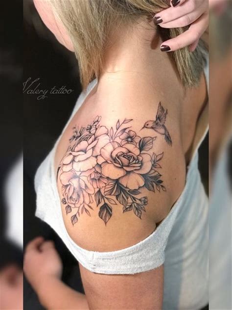 50 Gorgeous And Exclusive Shoulder Floral Tattoo Designs You Dream To