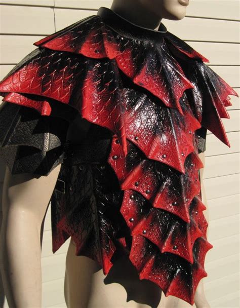 Leather Armor Heavy Dragon Scale Chest Back And Shoulders Etsy In 2021