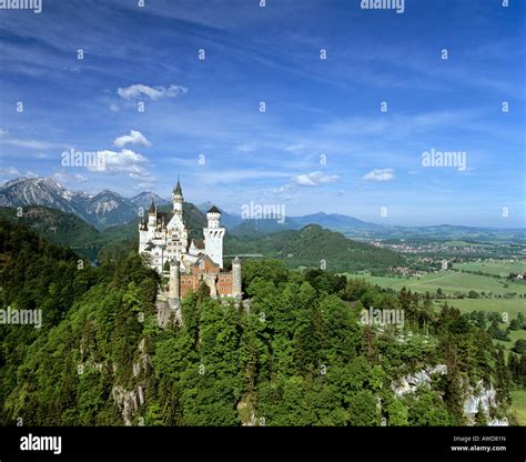 Neuschwanstein Castle Panorama Fuessen Allgaeu Bavaria Germany