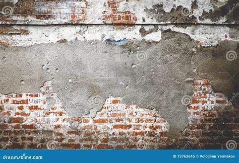 Damaged Brick Wall Background Texture Stock Image Image Of Brown