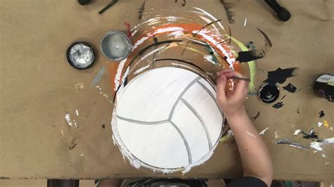 Wooden Volleyball Paint By Line Tutorial Diy Wood Cutout Youtube