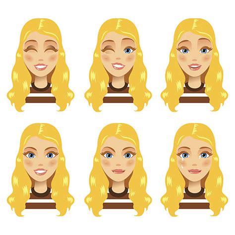 Woman Making Multiple Faces Illustrations Royalty Free Vector Graphics