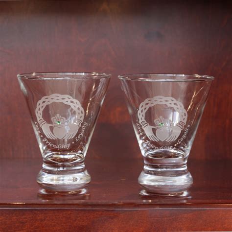 Celtic Claddagh Cocktail Glass Healy Glass Artistry