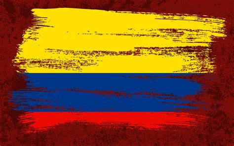 Download Wallpapers 4k Flag Of Colombia Grunge Flags South American