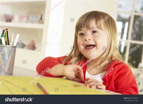 Girl Downs Syndrome Drawing Stock Photo 202500259 Shutterstock