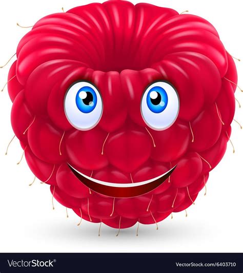 Raspberry Smiling Face Expression Cartoon Character On White Download