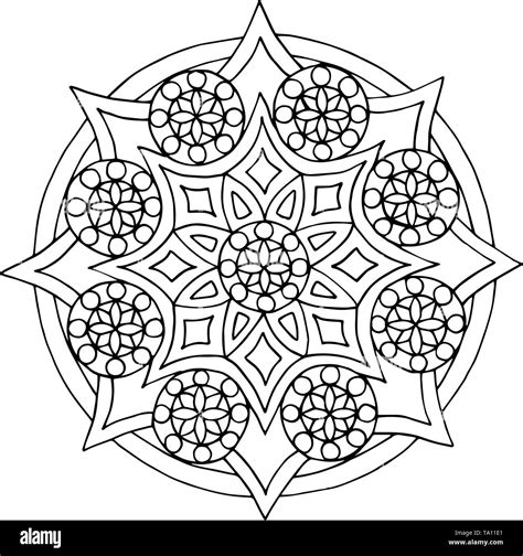 Abstract Seamless Pattern Of Mandala Coloring Pages For Kids And