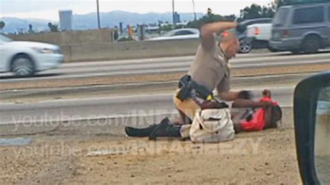 No Charges For Ex Chp Officer Seen Beating Woman On Freeway Abc7 Los