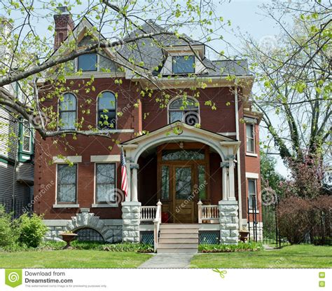 Beautiful Old Red Brick Home Stock Photo Image Of