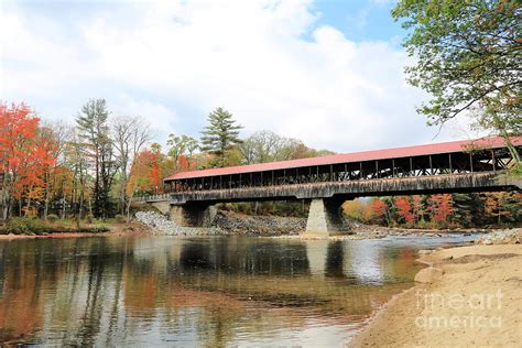 Saco River Covered Bridge Of 1890 In Fall Photograph By Diann Fisher