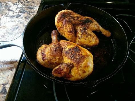Cast Iron Oven Roasted Chicken Cooking Kitchen Oven Roasted Chicken Cooking