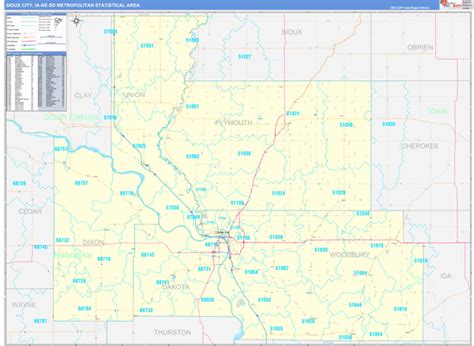 Sioux City Metro Area Ia 5 Digit Zip Code Maps Basic