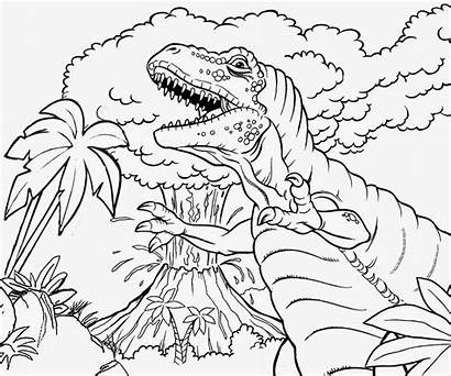 King Dinosaur Coloring Volcano Drawing Pages Printable
