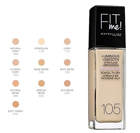 Maybelline Fit Me Dewy Smooth Foundation Swatches Fitnessretro