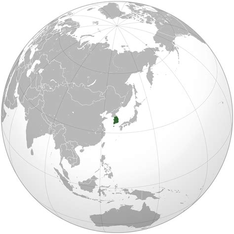 Location Of The South Korea In The World Map