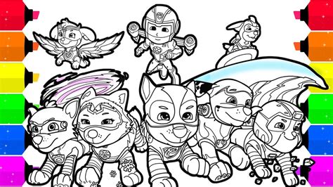 Paw Patrol Mighty Pups Coloring Pages Printable Free Printable