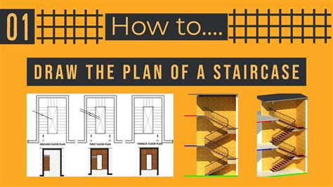 How To Draw The Plans Of Staircase Youtube