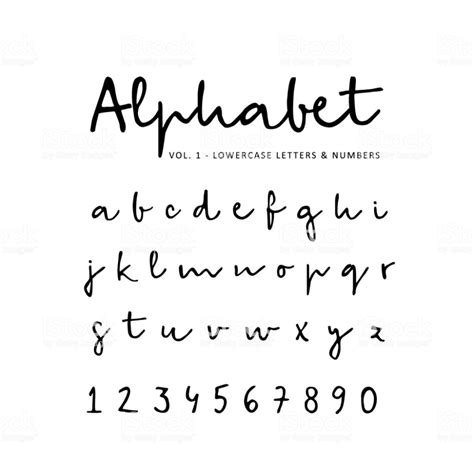 Hand Drawn Vector Alphabet Font Isolated Lower Case Letters And