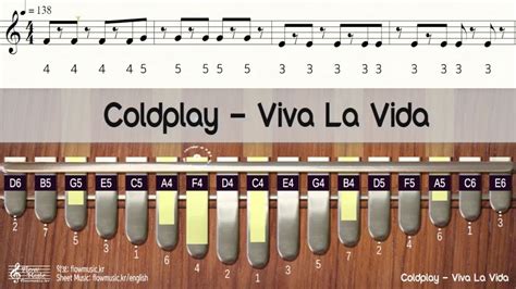 Coldplay Viva La Vida Kalimba Number Tabs 칼림바 숫자 악보 Accords Chordify