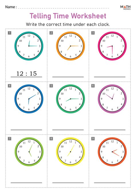 Worksheets About Telling Time