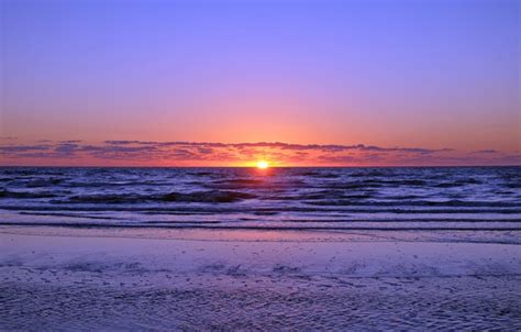 Wallpaper Waves Beach Seascape Clouds Morning Sunrise Dawn