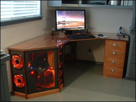 Pc built into desk ✅. Remarkable Custom Desk Ideas Marvelous Home Office ...