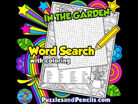 In The Garden Word Search Puzzle Activity And Colouring Spring