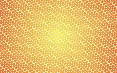 Wallpaper Abstract Yellow Hexagon Pattern Orange Circle