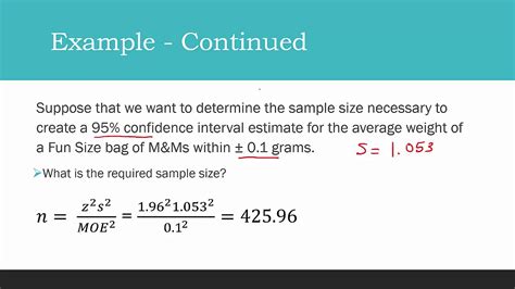 Determine The Required Sample Size For Confidence Intervals For Means Youtube