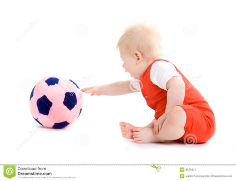 Baby Boy Playing Soccer Stock Image Image Of Football 4570171