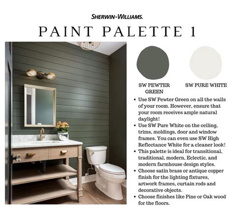 Sherwin Williams Pewter Green Color Palette Pewter Green Etsy In 2023