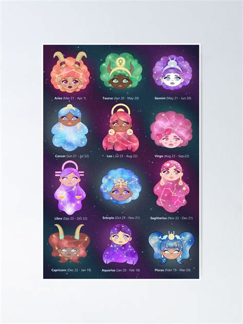 Zodiac Girls Poster Poster For Sale By Poppipan Redbubble