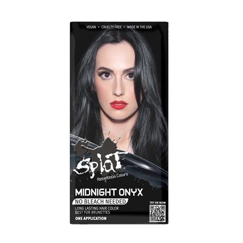 Splat Midnight Onyx Kit Semi Permanent Black Hair Dye No Bleach