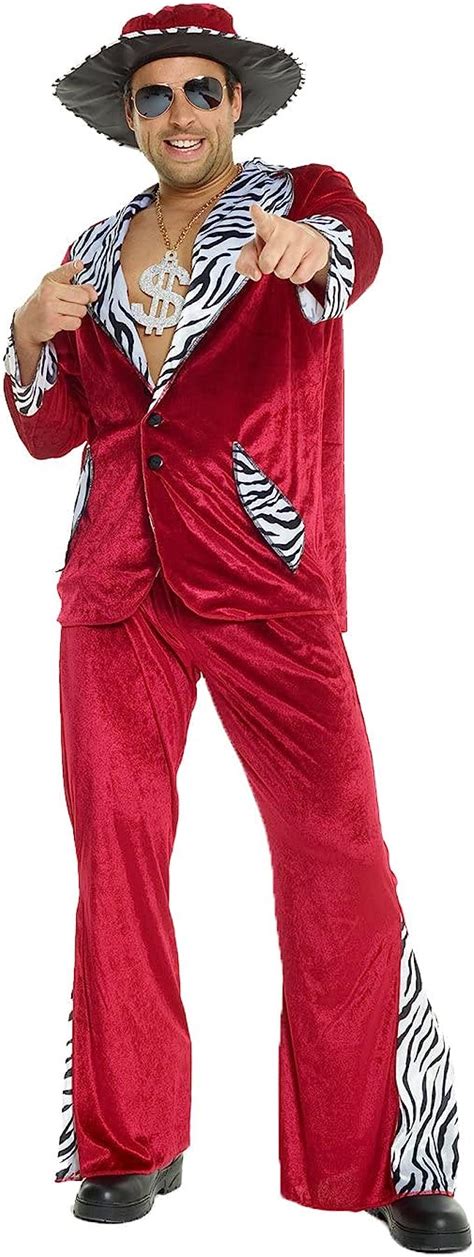 Amazon Com Morph Red Halloween Costumes For Men Pimp S Pimp Costumes For Men Pimp Daddy