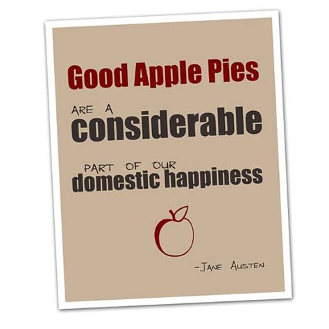 Good Apple Pie Jane Austen Quote Typography Art Print Apple Kitchen