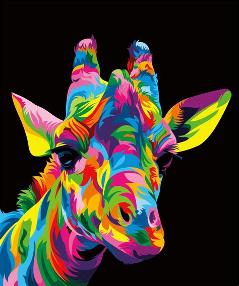 13 Colorful Animal Vector Illustration On Behance Giraffe Kunst