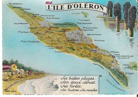 Ile d'Oléron - Carte de l'Ile d'Oléron - Carte postale ancienne et vue