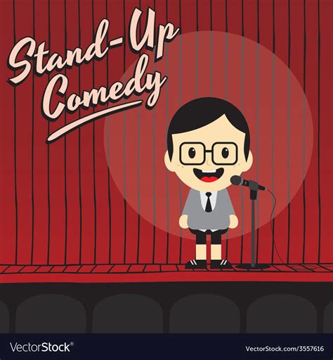 Male Stand Up Comedian Cartoon Character Vector Image