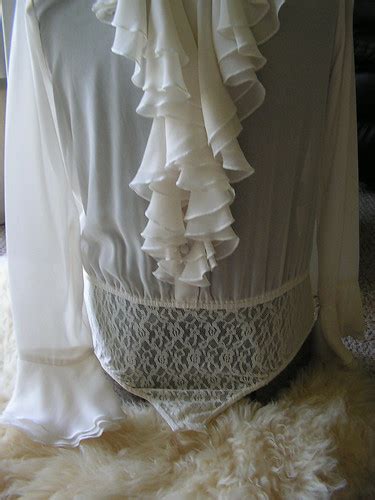 laundry by shelli segal ivory silk double ruffle jabot blo… flickr
