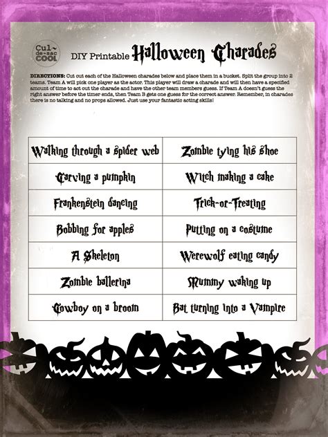 Diy Printable Halloween Charades 2